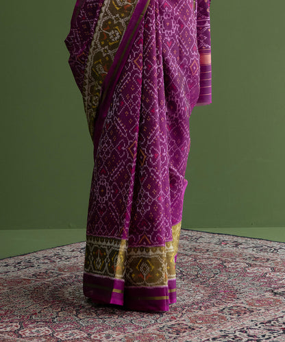 Purple_Handloom_Weft_Dyed_Mulberry_Silk_Rajkot_Patola_Saree_WeaverStory_04