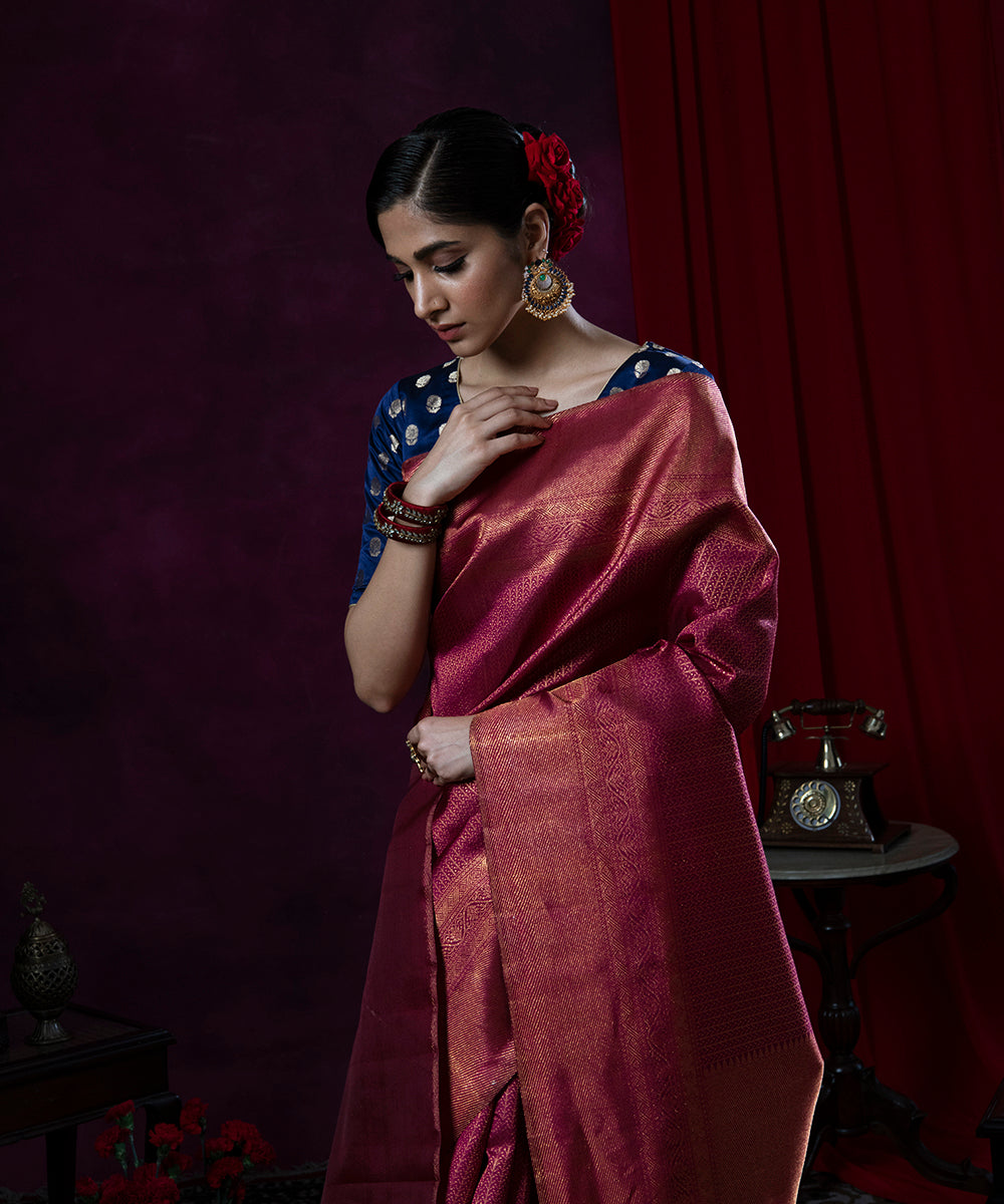 Handloom_Wine_Brocade_Weave_Pure_Silk_Kanjivaram_Saree_WeaverStory_01