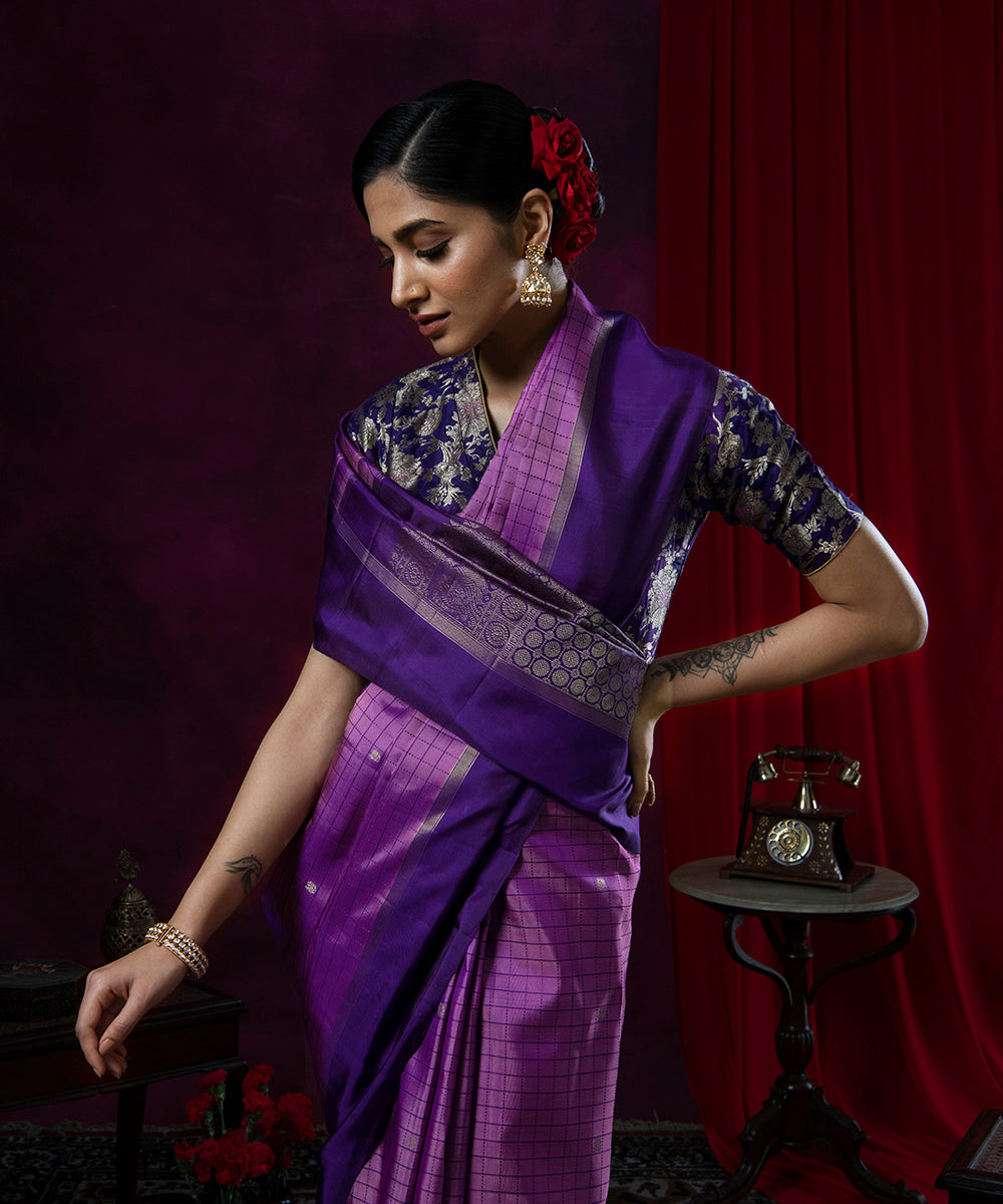 Handloom_Dark_Mauve_Kanjivaram_Pure_Silk_Saree_And_Annapakshi_Motifs_WeaverStory_01