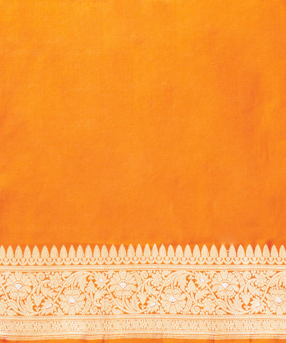Orange_Handloom_Pure_Katan_Silk_Banarasi_Saree_With_Silver_Meenakari_WeaverStory_05