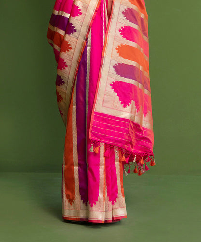 Handloom_Multicolor_Pure_Katan_Silk_Rangkaat_Banarasi_Saree_With_Vertical_Stripes_WeaverStory_04