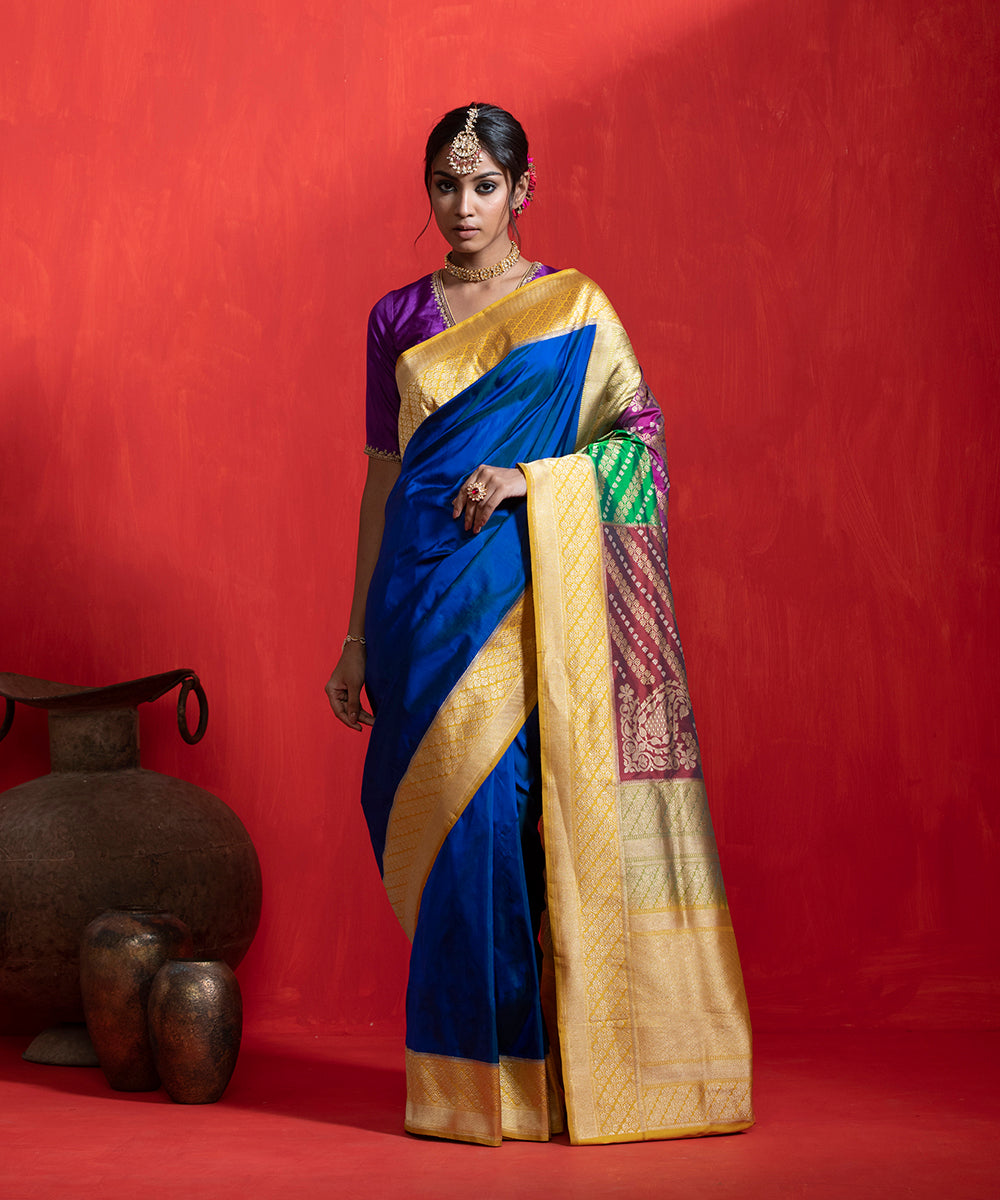 Peacock_Blue_Handloom_Pure_Katan_Silk_Banarasi_Saree_With_Rangkaat_Pallu_WeaverStory_02