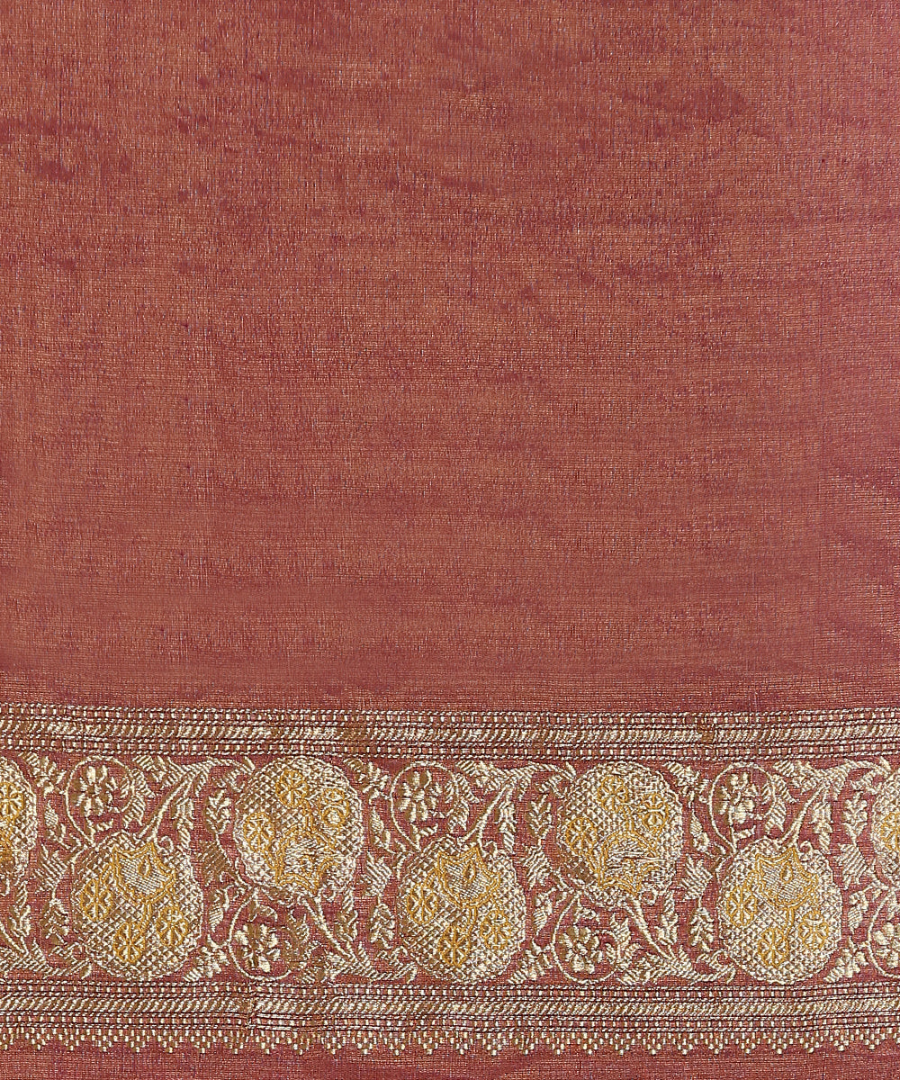 Wine_And_Gold_Handloom_Pure_Silk_Tissue_Banarasi_Saree_With_Meenakari_Border_WeaverStory_05