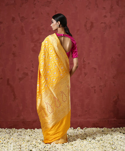 Yellow_Handloom_Pure_Katan_Silk_Banarasi_Saree_with_Meenakari_WeaverStory_03