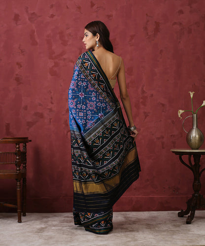 Handloom_Blue_8_Ply_Mulberry_Silk_Patola_Saree_WeaverStory_03