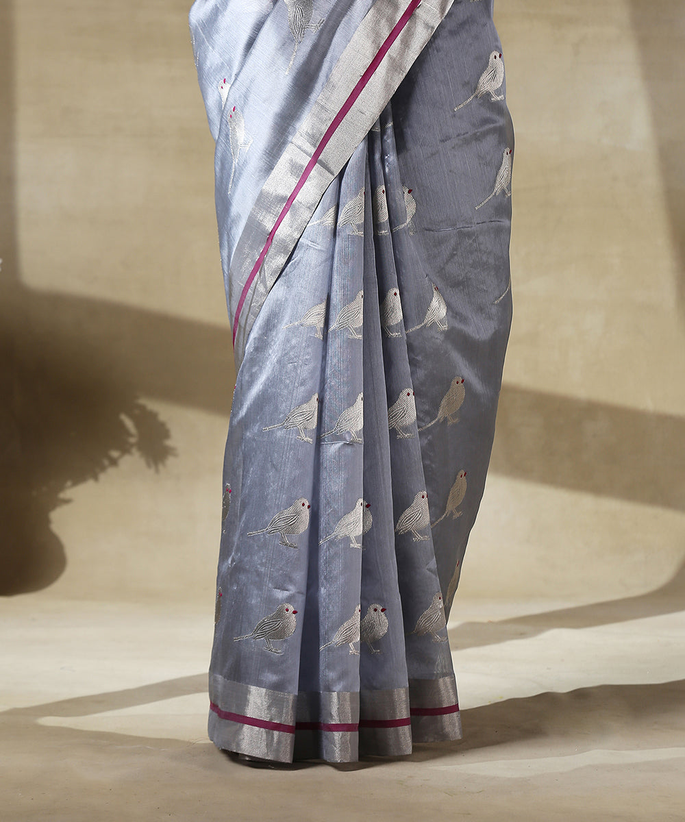 Light_Blue_Handloom_Chanderi_Silk_Saree_With_Bird_Motifs_In_Silver_Zari_WeaverStory_04