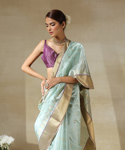 Handloom_Light_Green_Chanderi_Silk_Saree_With_Paisley_Woven_All_Over_And_Paisley_Border_WeaverStory_01