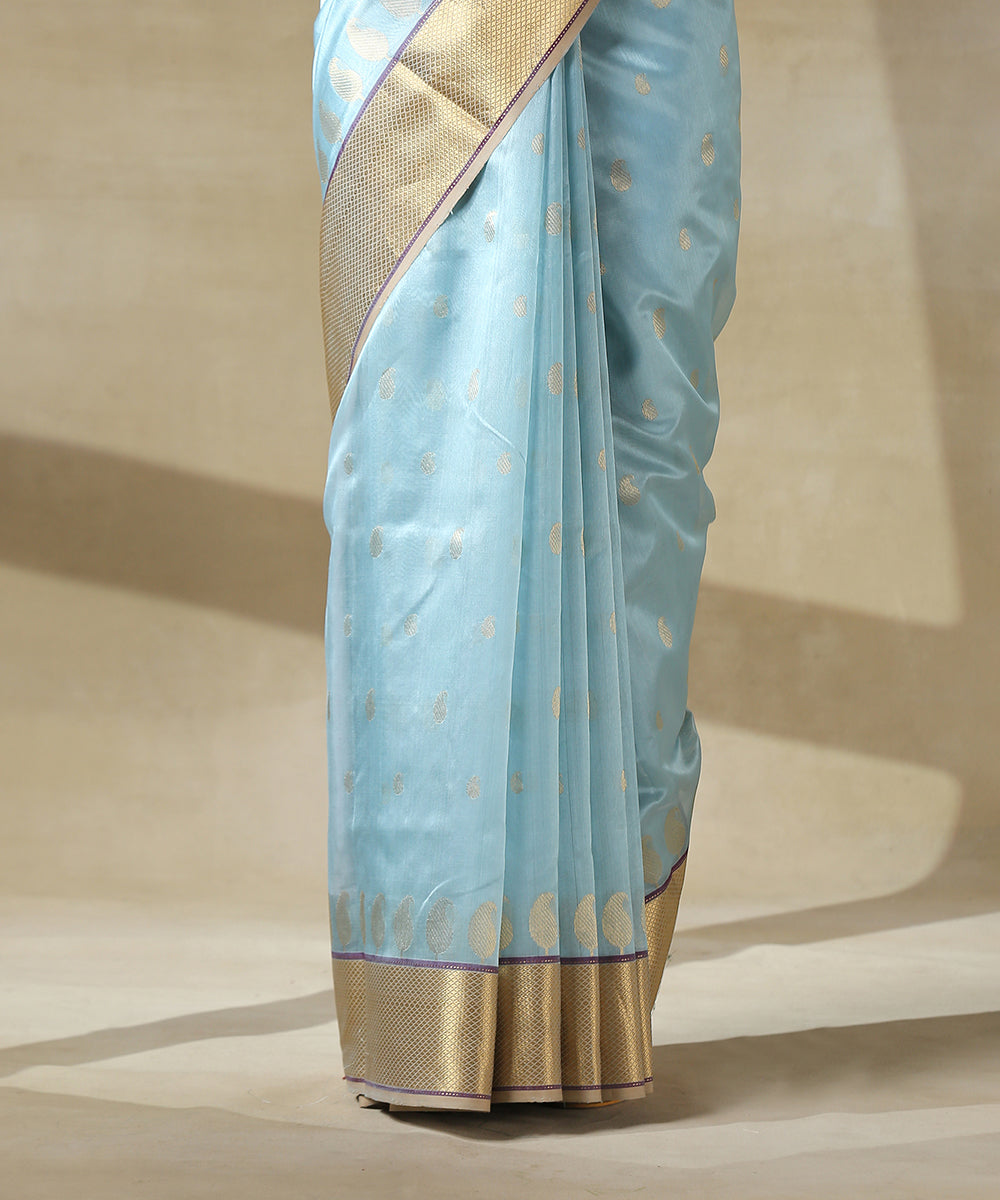 Sky_Blue_Handloom_Chanderi_Silk_Saree_With_Paisley_Woven_All_Over_And_Paisley_Border_WeaverStory_04