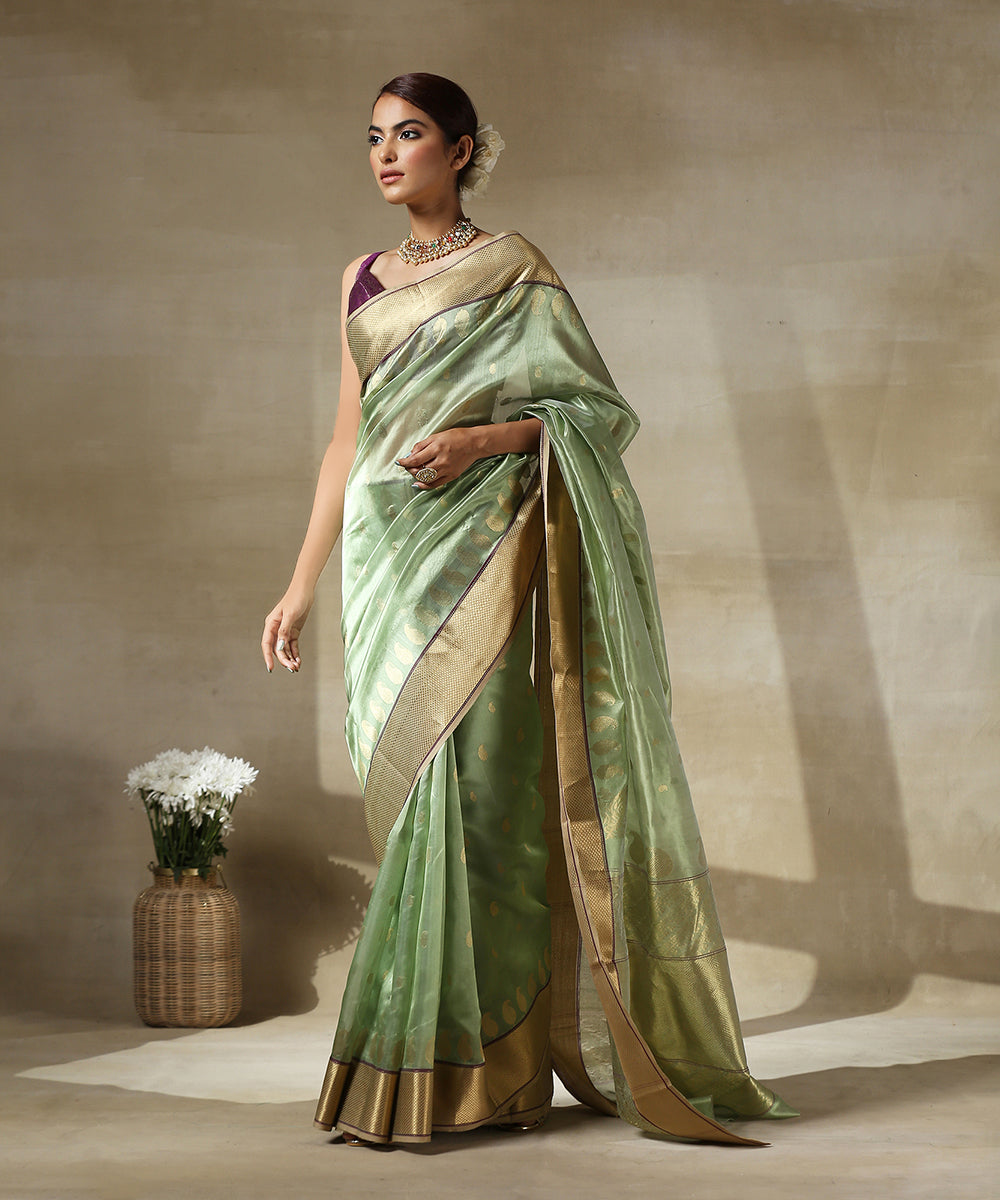 Handloom_Pista_Green_Chanderi_Silk_Saree_With_Paisley_Woven_All_Over_And_Paisley_Border_WeaverStory_02