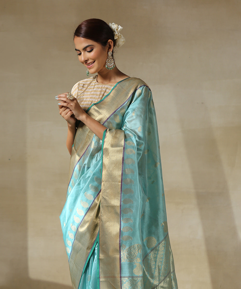 Light_Blue_Handloom_Chanderi_Silk_Saree_With_Paisley_Woven_All_Over_And_Paisley_Border_WeaverStory_01