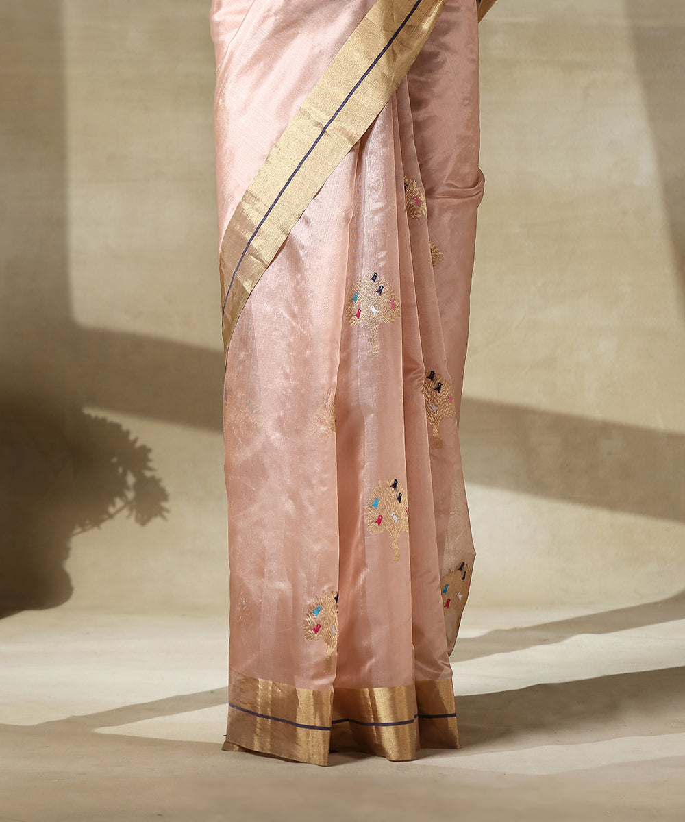 Rose_Pink_Handloom_Chanderi_Silk_Saree_With_Eknaliya_Meenakari_Bird_Motifs_WeaverStory_04