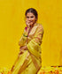 Handloom_Yellow_Pure_Cotton_Silk_Chanderi_Saree_With_Gold_Zari_Border_WeaverStory_01