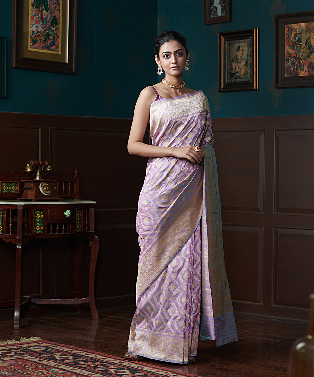 Handloom_Pastel_Mauve_Handloom_Banarasi_Jangla_Saree_With_Silver_Meenakari_WeaverStory_02