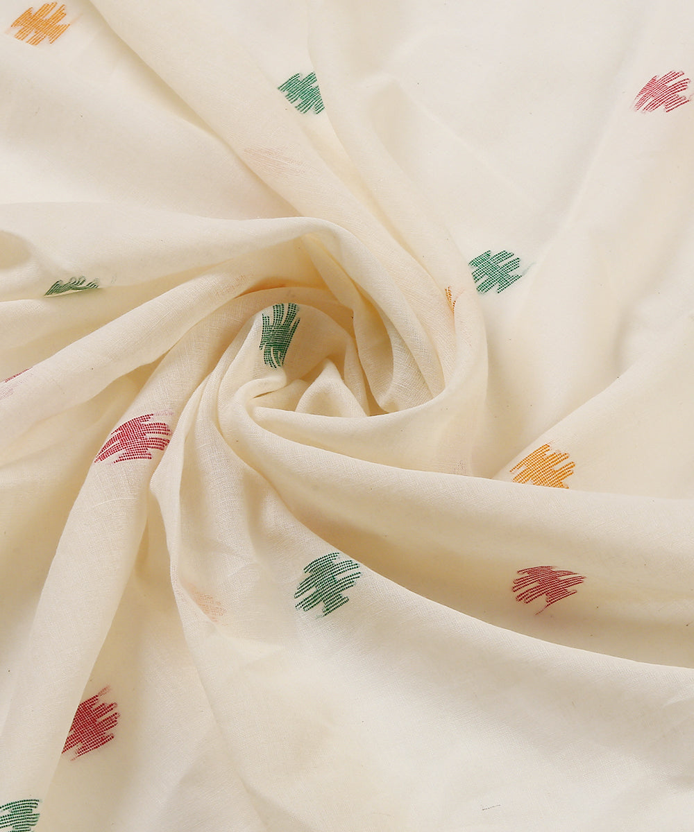 Handloom_White_Cotton_Jamdani_Saree_With_Leaf_Pallu_WeaverStory_06