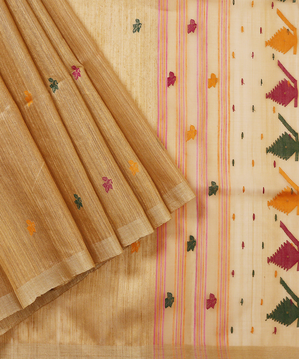 Brown_Handloom_Matka_Silk_Jamdani_Saree_WeaverStory_01