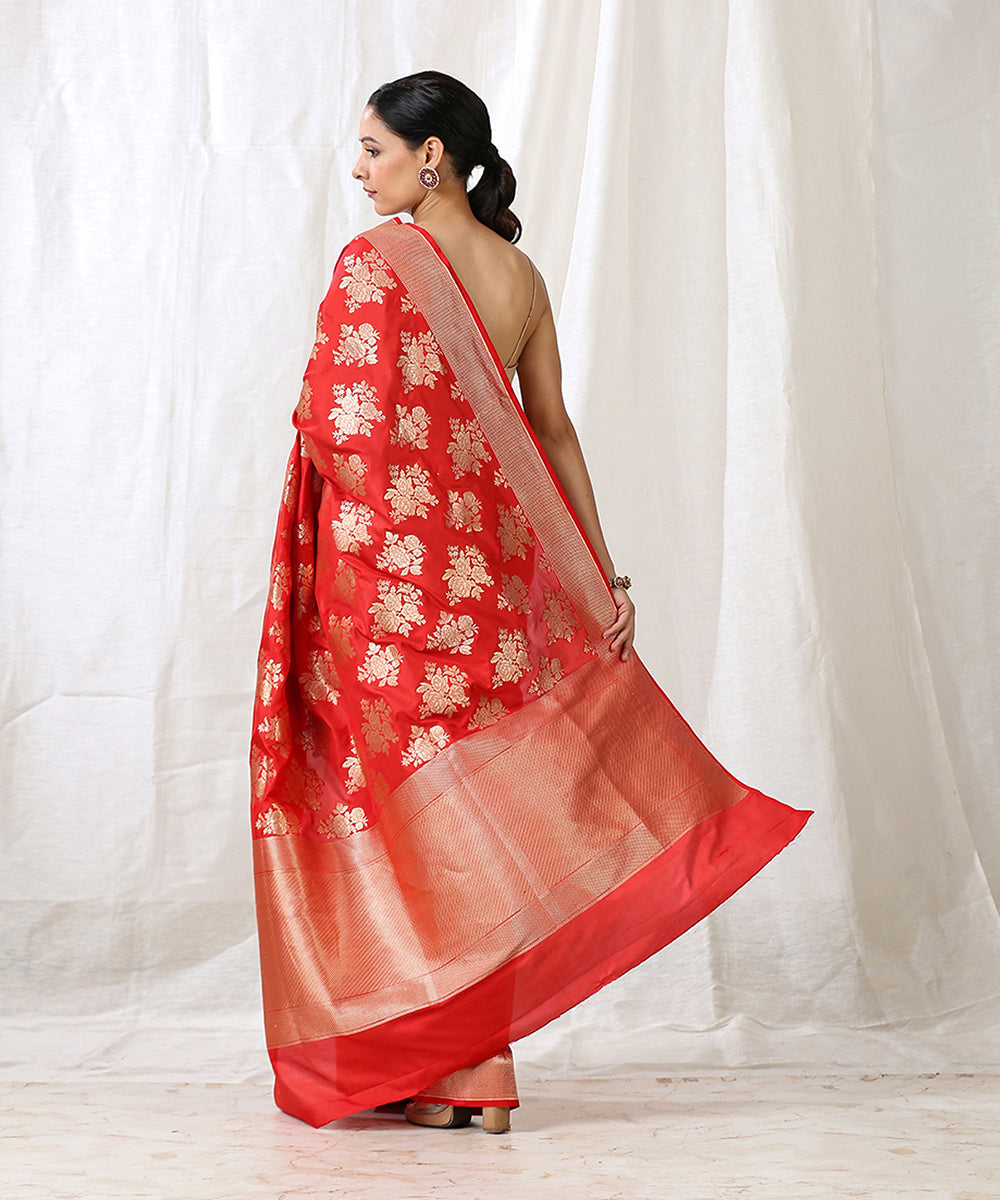 Handloom_Red_Pure_Katan_Silk_Banarasi_Saree_with_Cutwork_Floral_Bunches_WeaverStory_03