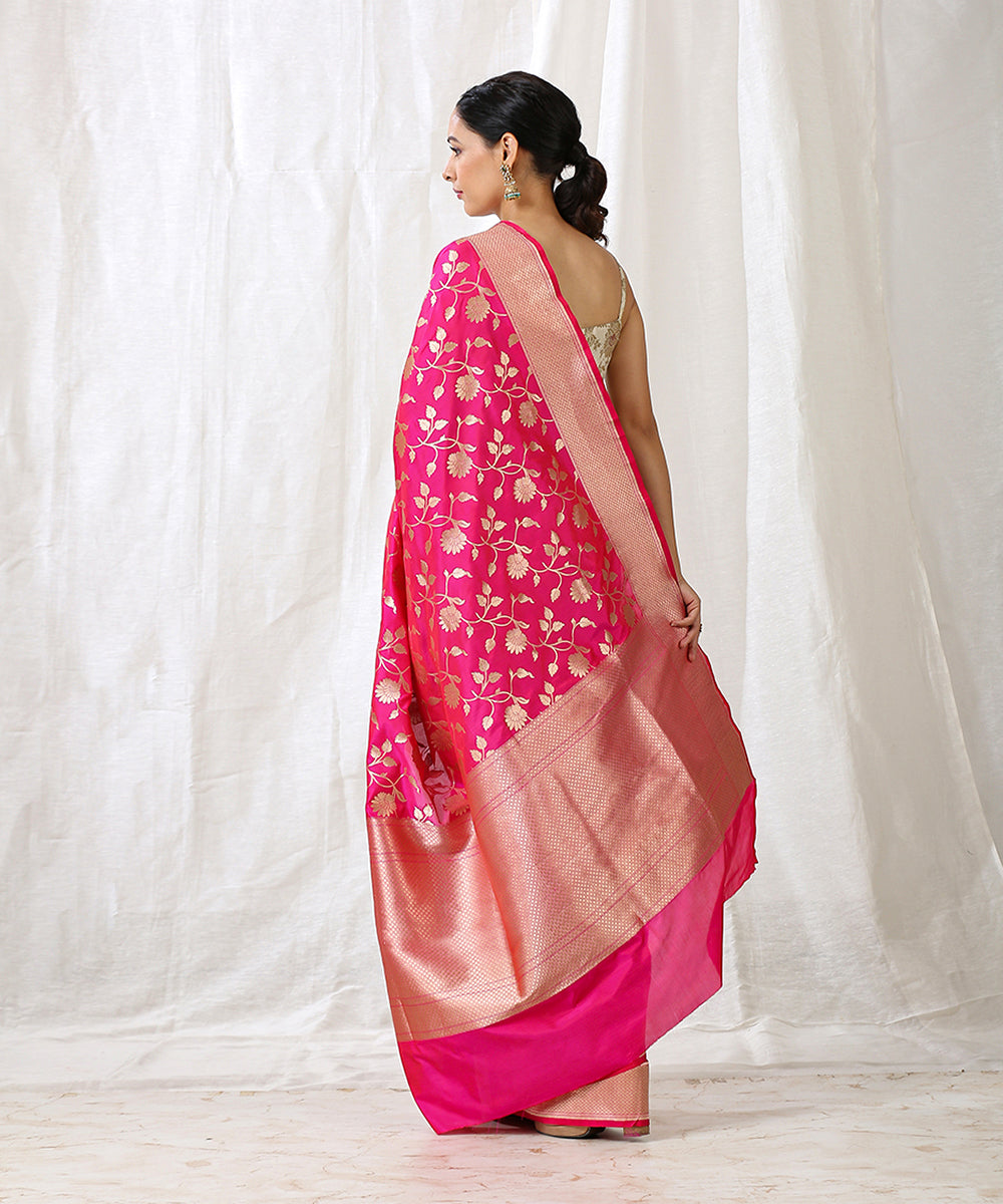 Pink_Handloom_Pure_Katan_Silk_Banarasi_Saree_with_Cutwork_Jaal_WeaverStory_03