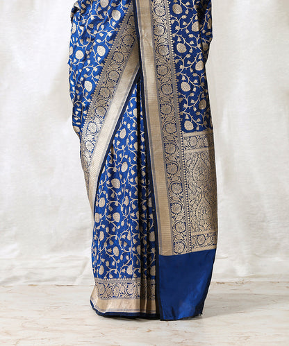 Handloom_Electric_Blue_Pure_Katan_Silk_Cutwork_Banarasi_Jangla_Saree_WeaverStory_04