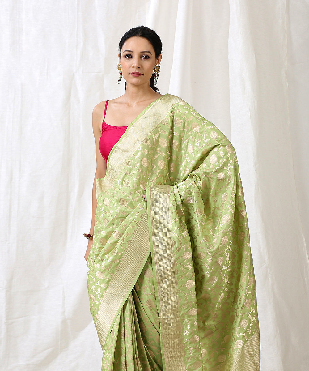 Handloom_Light_Green_Pure_Katan_Silk_Saree_with_Cutwork_Jaal_WeaverStory_01