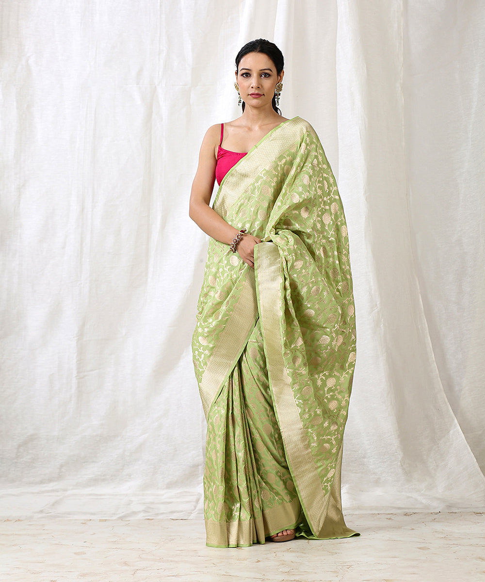 Handloom_Light_Green_Pure_Katan_Silk_Saree_with_Cutwork_Jaal_WeaverStory_02