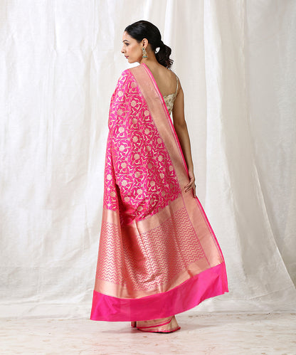 Pink_Handloom_Pure_Katan_Silk_Banarasi_Saree_with_Cutwork_Jaal_WeaverStory_03