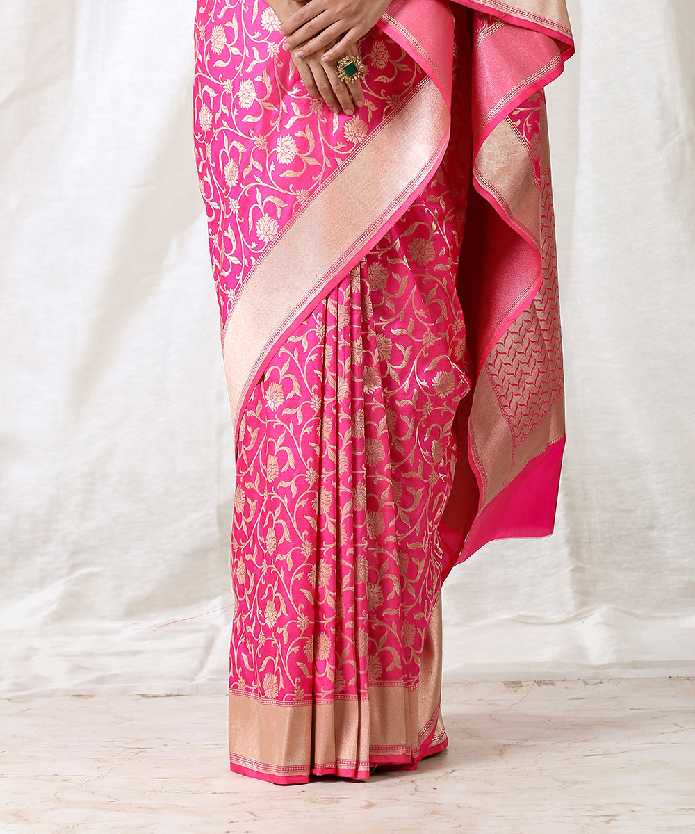 Pink_Handloom_Pure_Katan_Silk_Banarasi_Saree_with_Cutwork_Jaal_WeaverStory_04