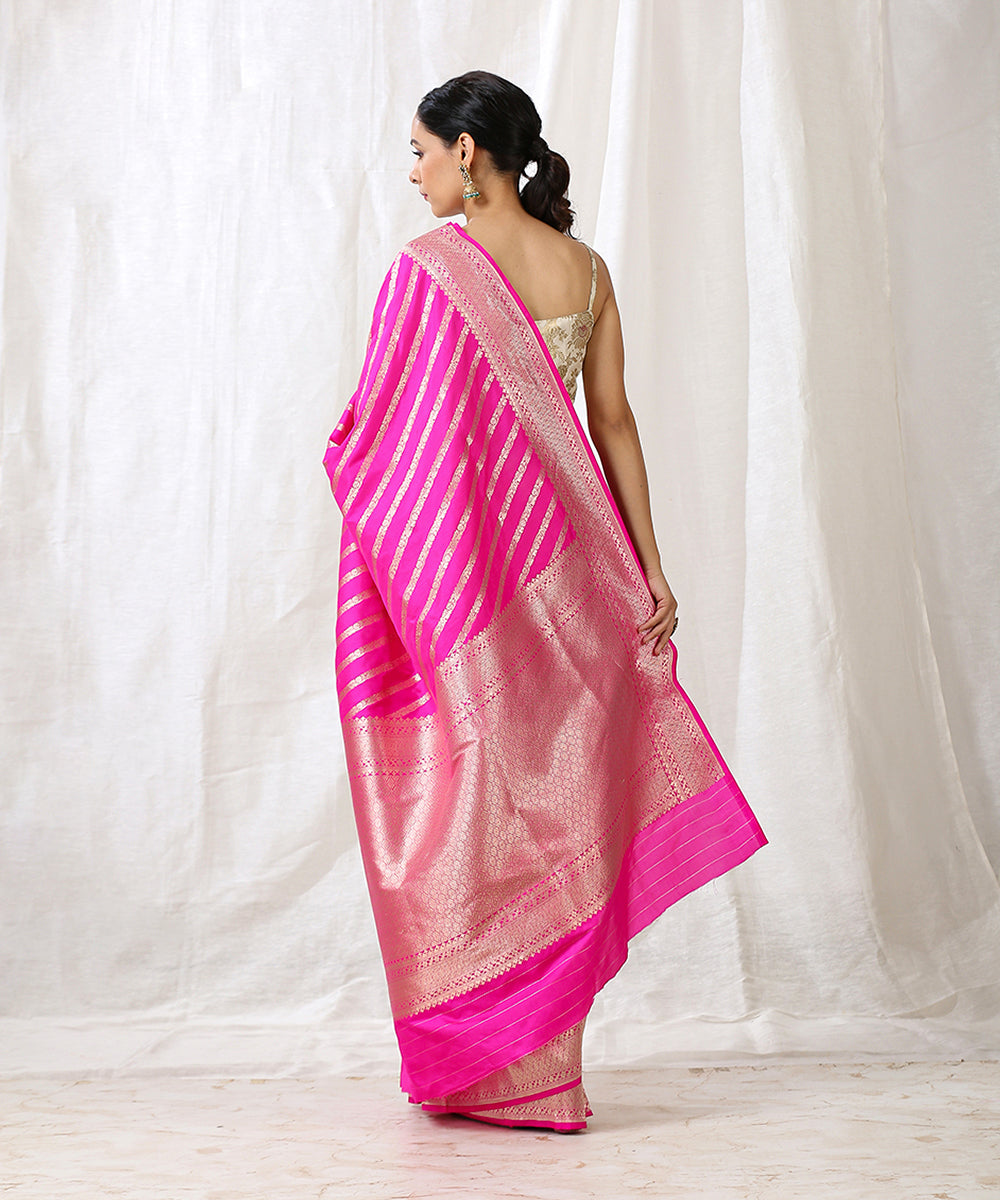 Hot_Pink_Handloom_Pure_Katan_Silk_Banarasi_Saree_with_Cutwork_Diagonal_Bel_WeaverStory_03