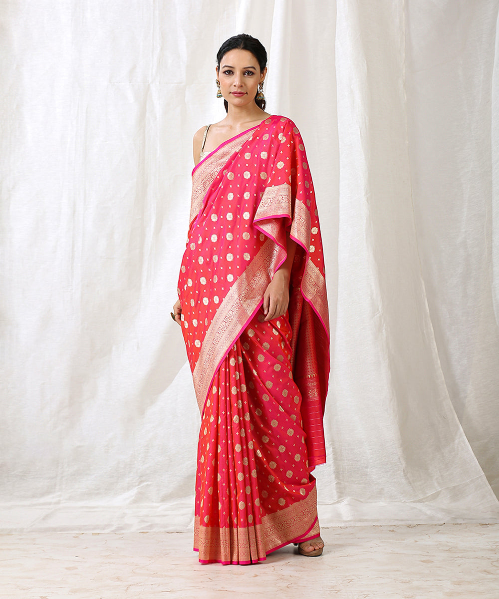 Pink_Handloom_Pure_Katan_Silk_Banarasi_Saree_with_Cutwork_Booti_WeaverStory_02