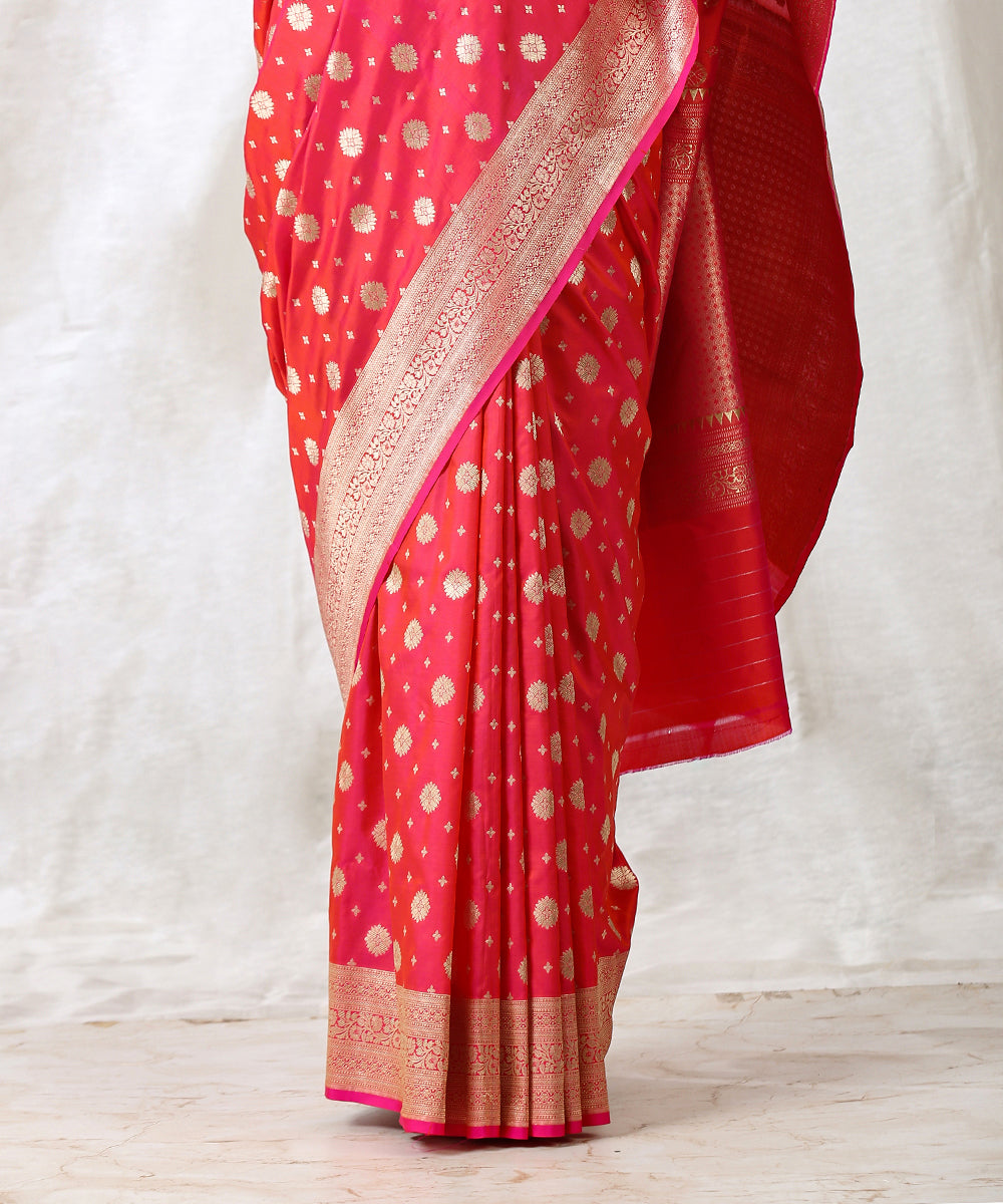 Pink_Handloom_Pure_Katan_Silk_Banarasi_Saree_with_Cutwork_Booti_WeaverStory_04