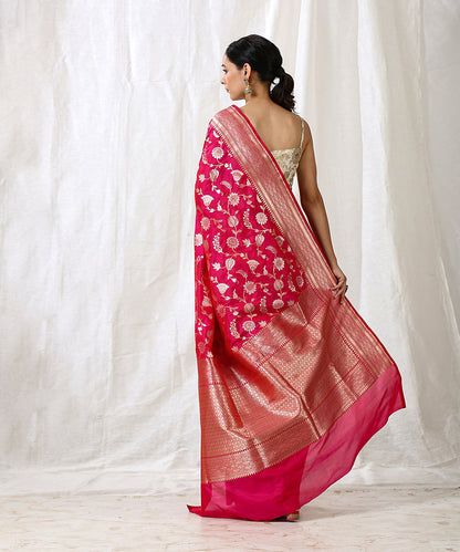 Pink_Handloom_Pure_Katan_Silk_Banarasi_Saree_with_Cutwork_Sona_Rupa_Jaal_WeaverStory_03