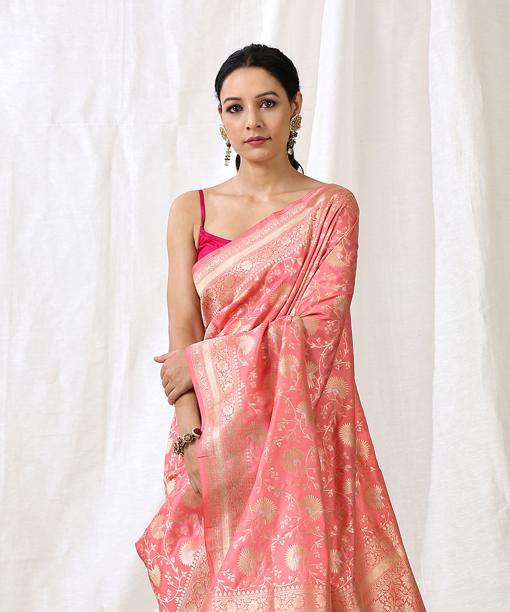 Handloom_Rose_Pink_Pure_Katan_Silk_Banarasi_Saree_With_Cutwork_Silver_Meenakari_WeaverStory_01