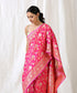 Hot_Pink_Handloom_Pure_Katan_Silk_Sona_Rupa_Banarasi_Jangla_Saree_WeaverStory_01