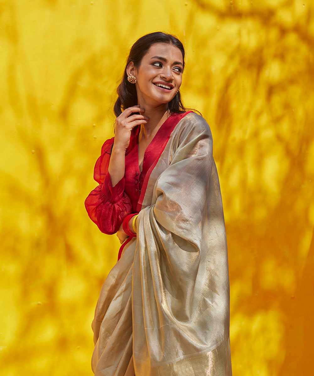 Grey_Handloom_Pure_Tissue_Chanderi_Saree_With_Zari_Border_WeaverStory_01