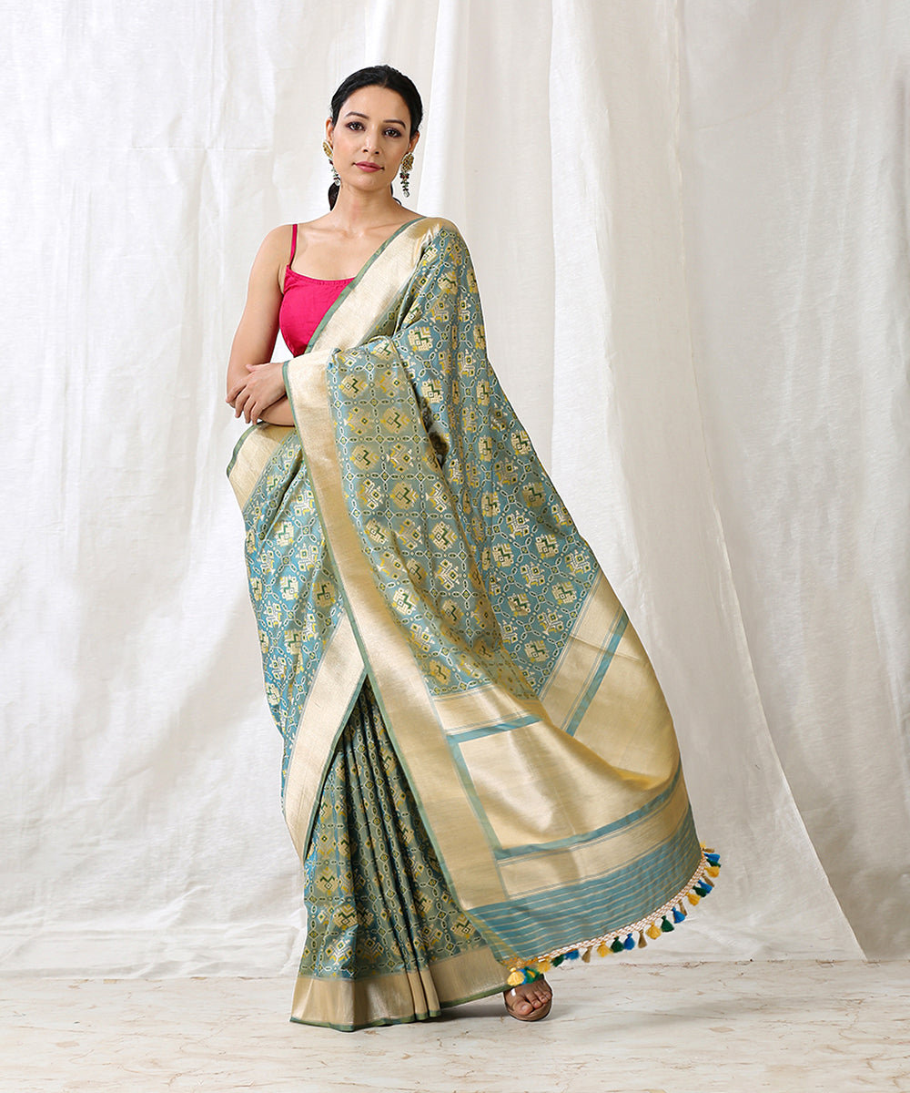 Handloom_Green_Pure_Katan_Silk_Patola_Saree_With_Cutwork_Weave_WeaverStory_02