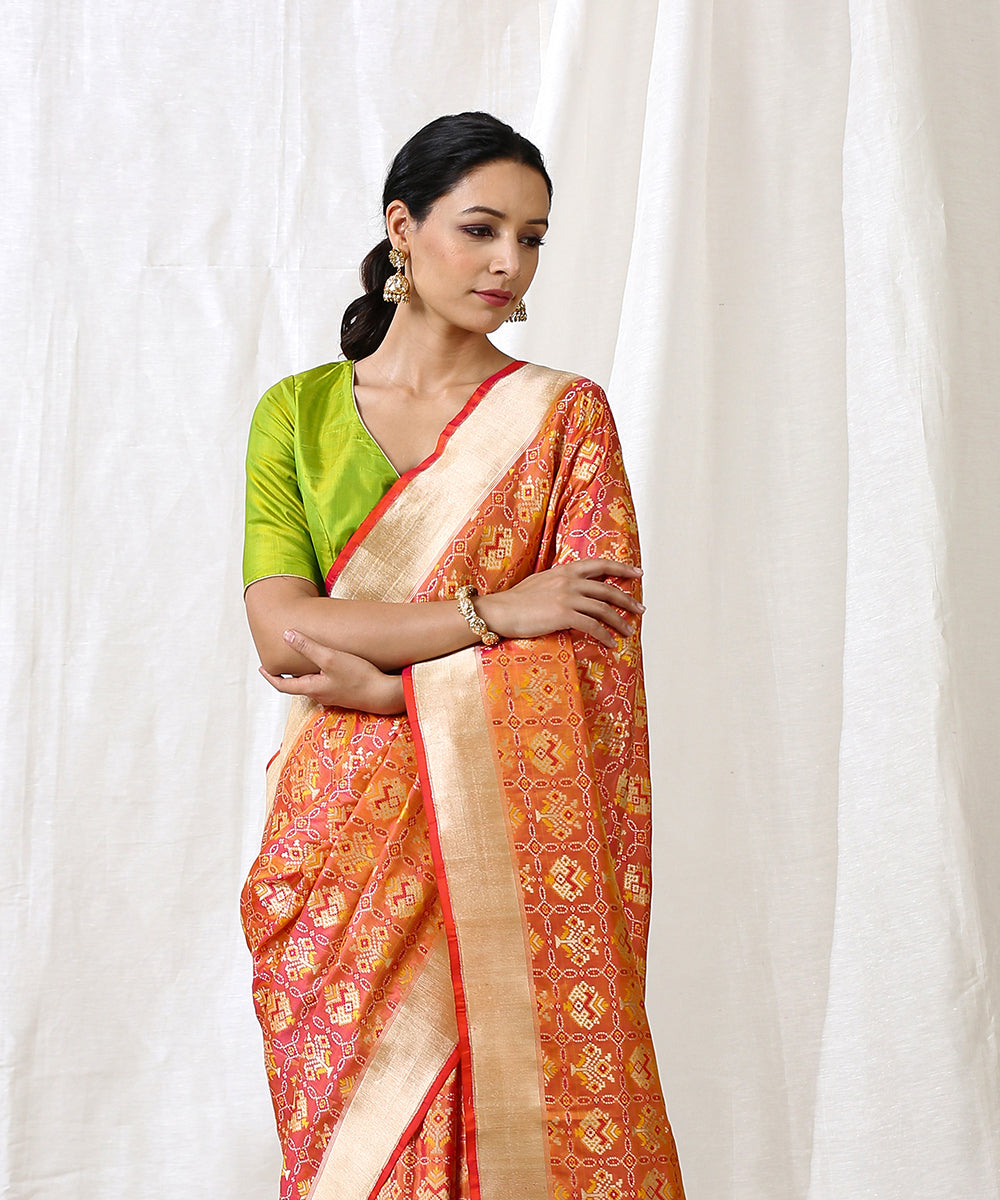 Handloom_Peach_Pure_Katan_Silk_Patola_Saree_With_Cutwork_Weave_WeaverStory_01