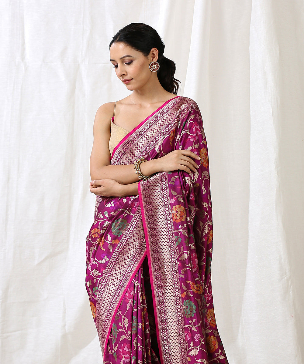 Purple_Handloom_Pure_Katan_Silk_Banarasi_Saree_With_Cutwork_Meenakari_Jaal_WeaverStory_01