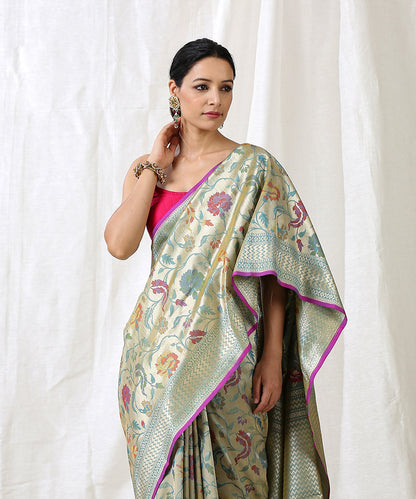 Handloom_Sea_Green_Pure_Katan_Silk_Kimkhab_Banarasi_Saree_with_Meenakari_WeaverStory_01