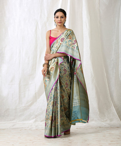 Handloom_Sea_Green_Pure_Katan_Silk_Kimkhab_Banarasi_Saree_with_Meenakari_WeaverStory_02