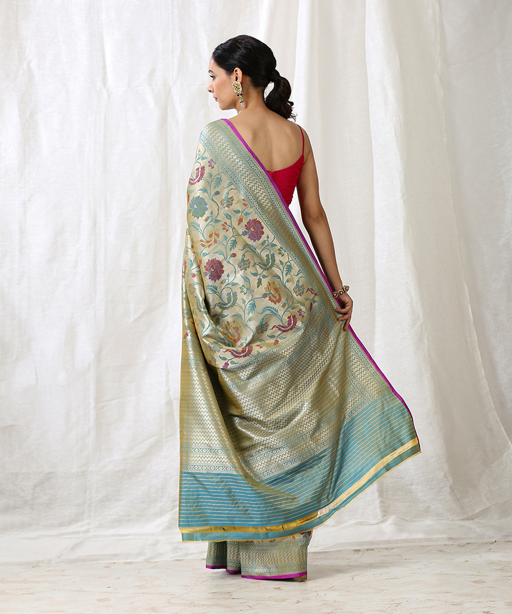 Handloom_Sea_Green_Pure_Katan_Silk_Kimkhab_Banarasi_Saree_with_Meenakari_WeaverStory_03