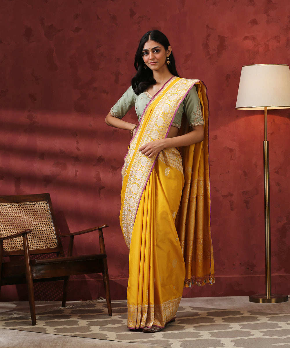 Handloom_Mustard_Ektara_Pure_Katan_Silk_Banarasi_Saree_WeaverStory_02