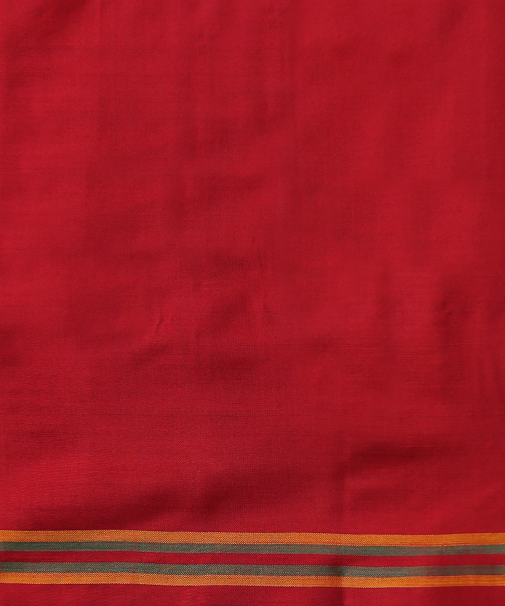 Handloom_Blue_Mulberry_Silk_Patola_Saree_With_Maroon_Border_WeaverStory_05