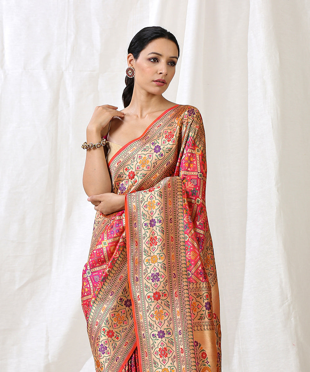 Handloom_Pink_Pure_Katan_Silk_Katan_Patola_Banarasi_Saree_with_Cutwork_Weave_WeaverStory_01