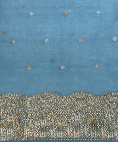 Light_Blue_Handloom_Kora_Silk_Banarasi_Saree_With_Zari_Ambi_Booti_and_Scalloped_Border_WeaverStory_05