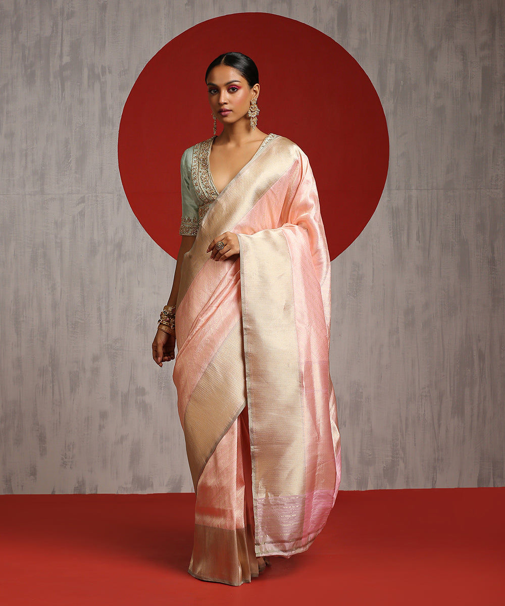 Handloom_Baby_Pink_Pure_Katan_Silk_Kimkhab_Banarasi_Saree_With_Grey_Border_WeaverStory_02