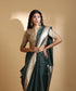 Handloom_Green_Kora_Silk_Banarasi_Saree_With_Stripes_And_Konia_Pallu_WeaverStory_01