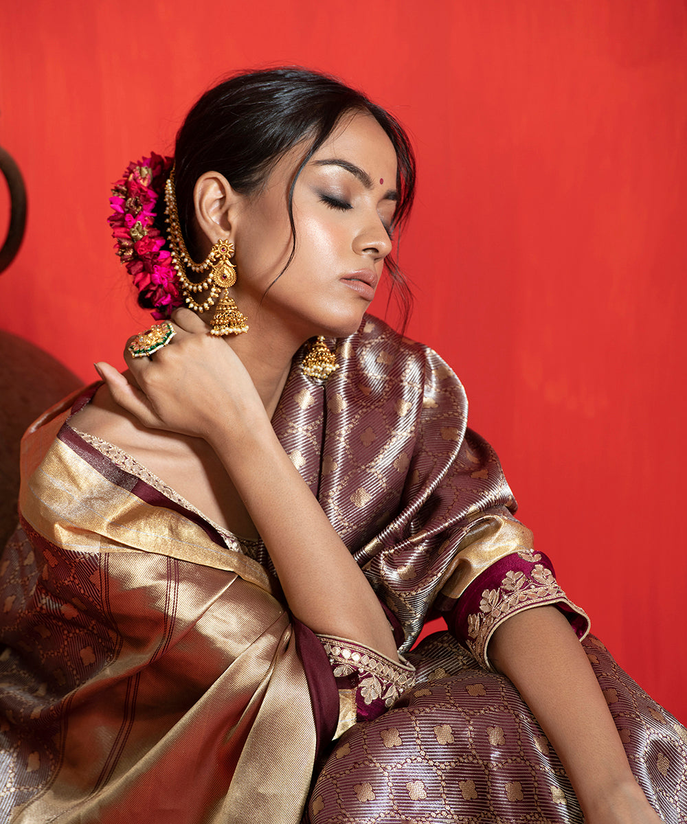 Handloom_Wine_Tissue_Silk_Brocade_Banarasi_Saree_WeaverStory_01