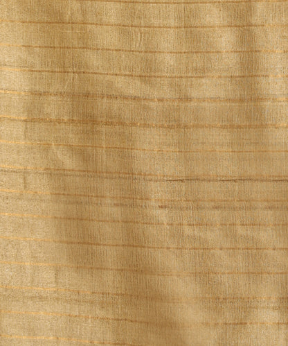 Dark_Beige_Handloom_Pure_Kosa_Silk_Saree_With_Gold_Border_WeaverStory_06