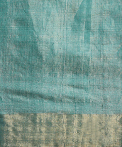 Handloom_Sea_Green_Double_Shade_Kosa_Silk_Saree_With_All_Over_Parrot_Motif_WeaverStory_05