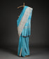 Handloom_Blue_Pure_Kosa_Silk_Saree_With_Stripes_And_Temple_Border_In_Beige_WeaverStory_01