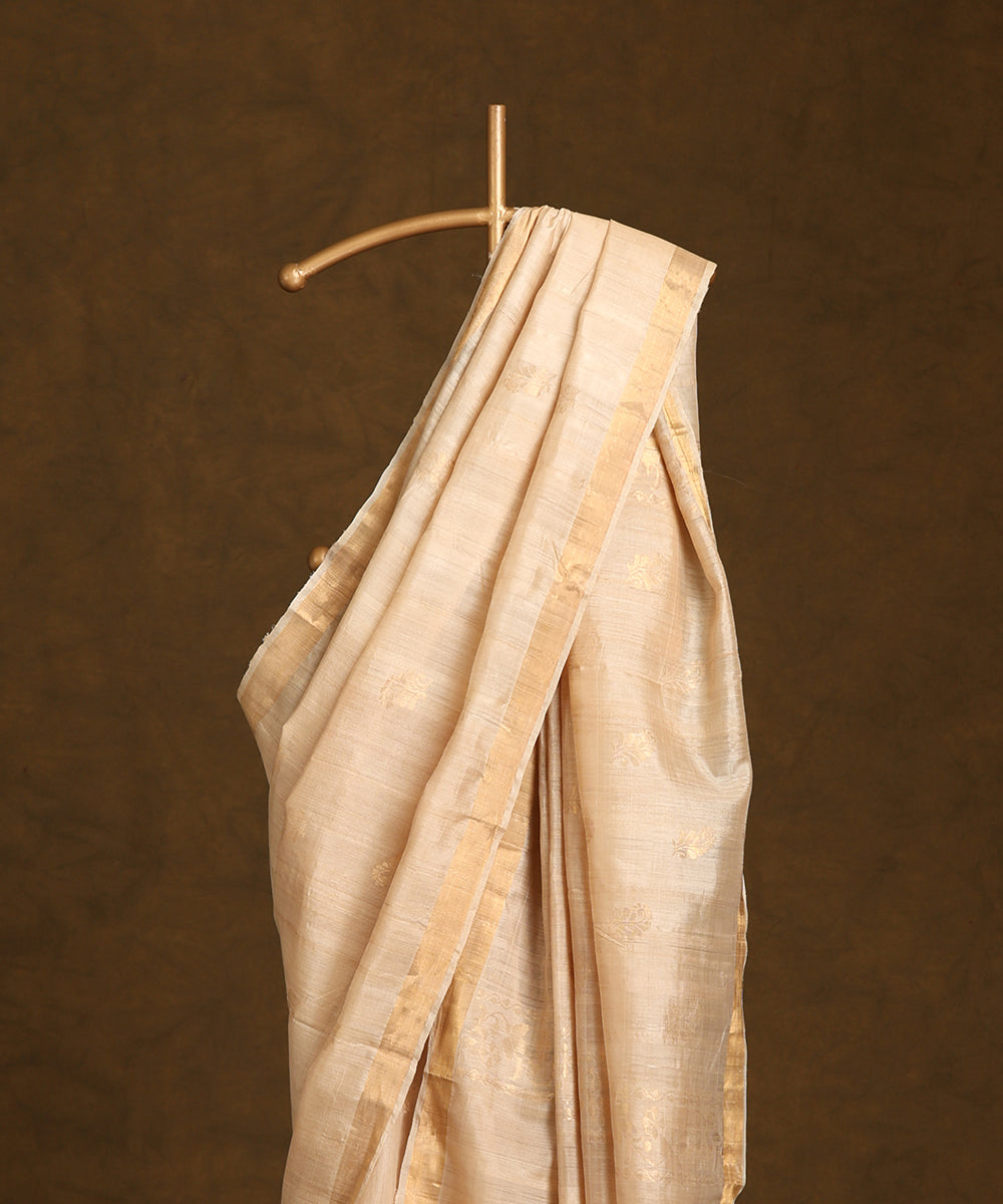 Handloom_Beige_Pure_Kosa_Silk_Saree_WeaverStory_02